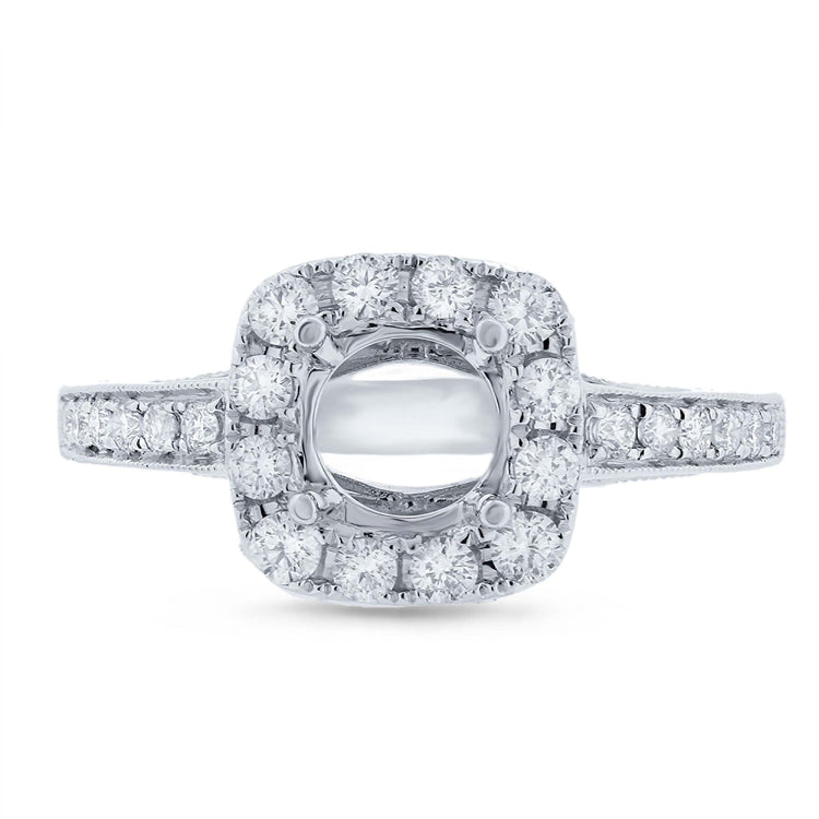 0.52ct 14k White Gold Diamond Semi-mount Ring