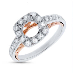 0.52ct 14k Two-tone Rose Gold Diamond Semi-mount Ring