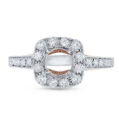 0.52ct 14k Two-tone Rose Gold Diamond Semi-mount Ring