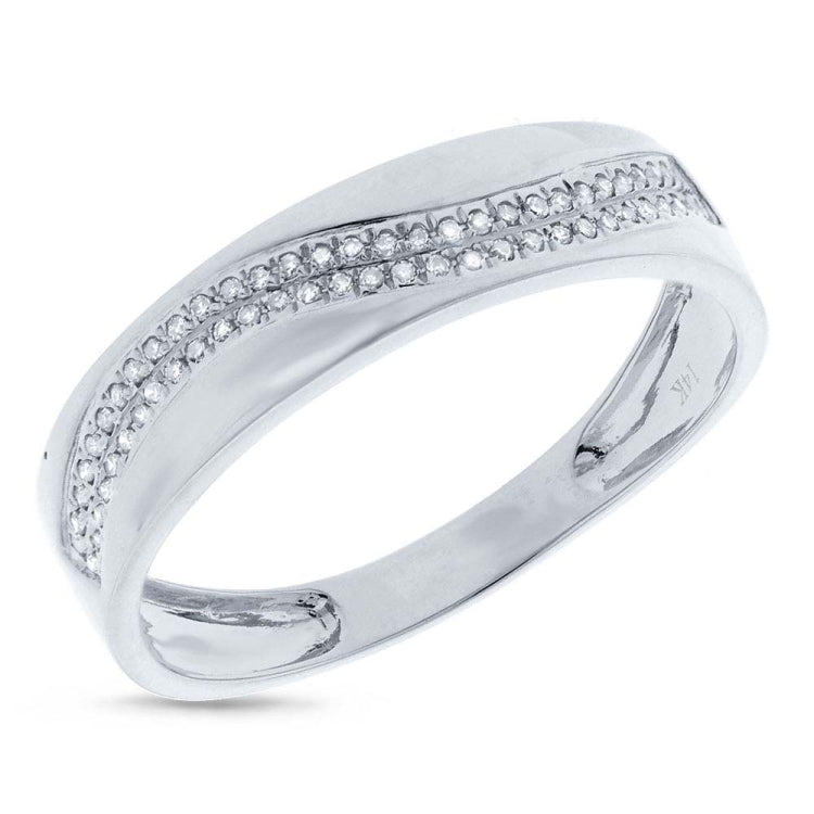 0.14ct 14k White Gold Diamond Men's Band