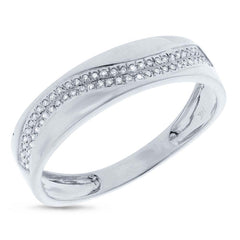 0.14ct 14k White Gold Diamond Men's Band