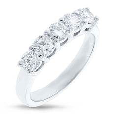 1.20ct 14k White Gold Diamond Lady's 5 Stone Ring