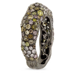 2.81ct 18k Black Rhodium Gold Fancy Color Diamond Ring