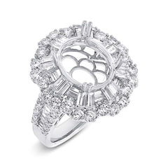2.13ct 18k White Gold Diamond Semi-mount Ring