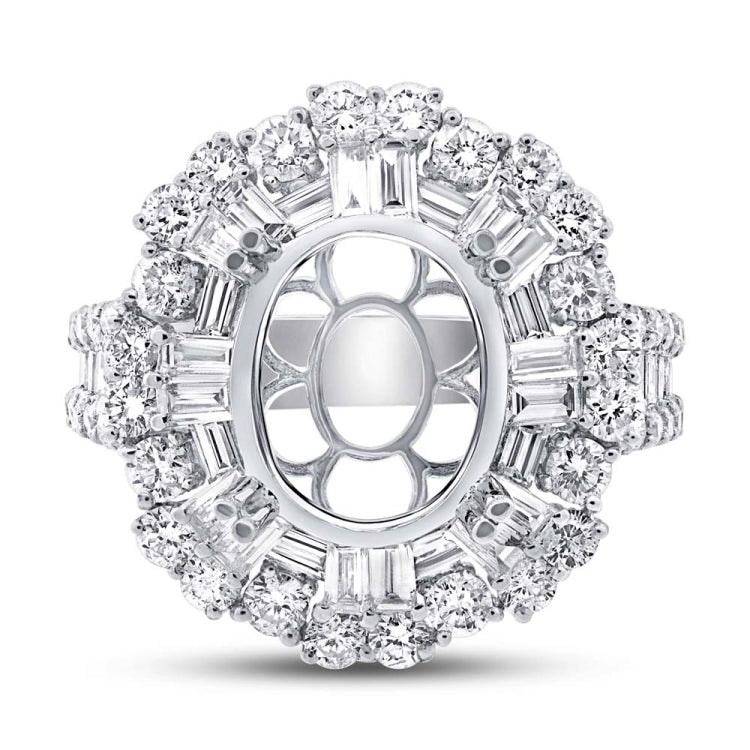 2.13ct 18k White Gold Diamond Semi-mount Ring