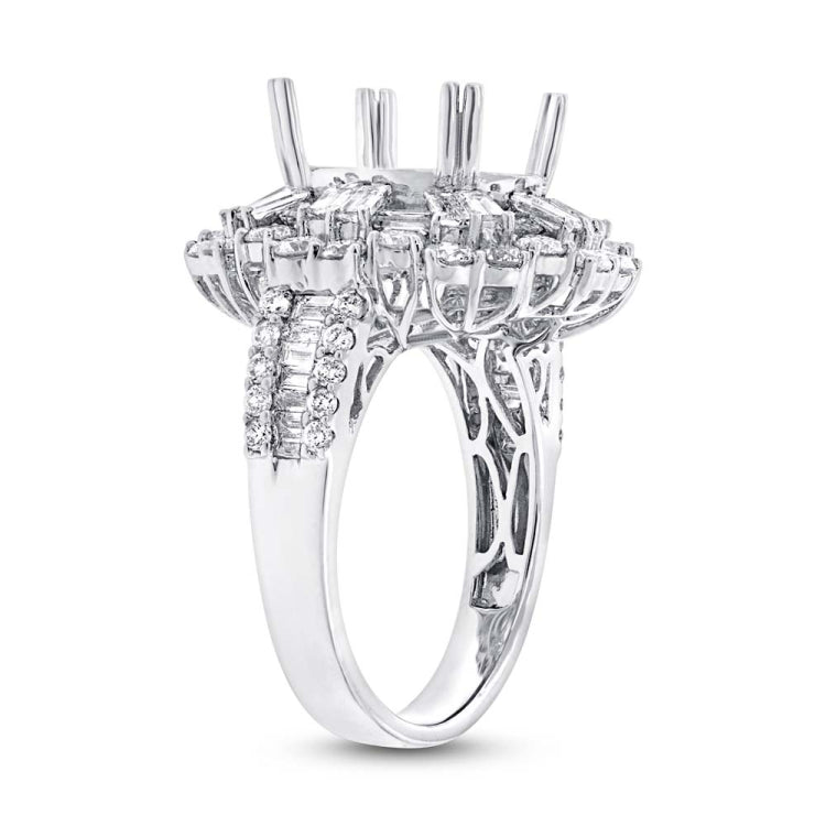 2.13ct 18k White Gold Diamond Semi-mount Ring