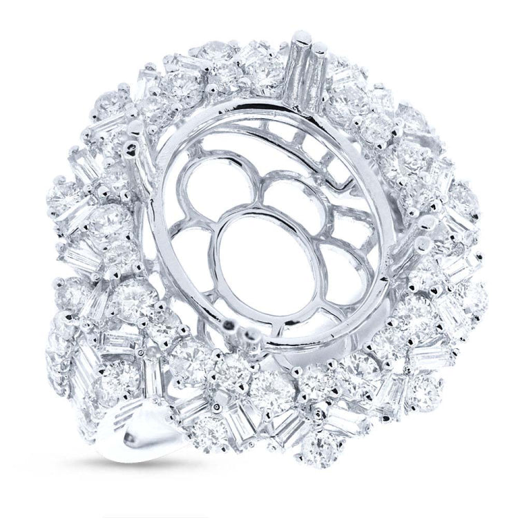 2.24ct 18k White Gold Diamond Semi-mount Ring