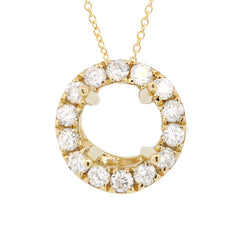 0.09ct 14k Yellow Gold Diamond Semi-mount Pendant