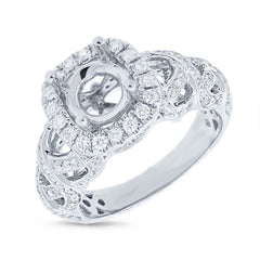 0.54ct 14k White Gold Diamond Semi-mount Ring