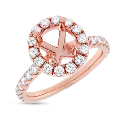 0.90ct 14k Rose Gold Diamond Semi-mount Ring