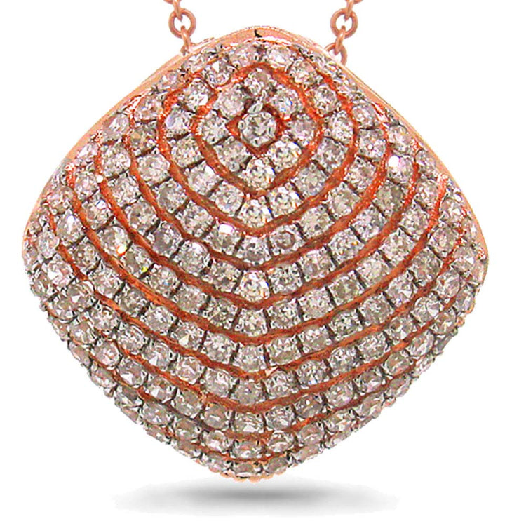0.48ct 14k Rose Gold Diamond Pave Pendant