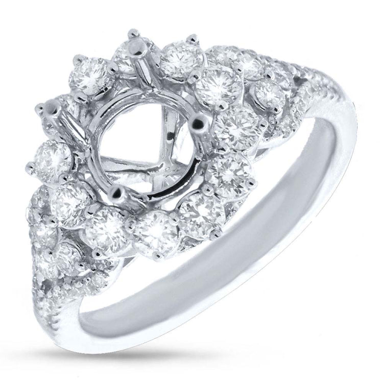 0.85ct 14k White Gold Diamond Semi-mount Ring