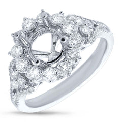 0.85ct 14k White Gold Diamond Semi-mount Ring