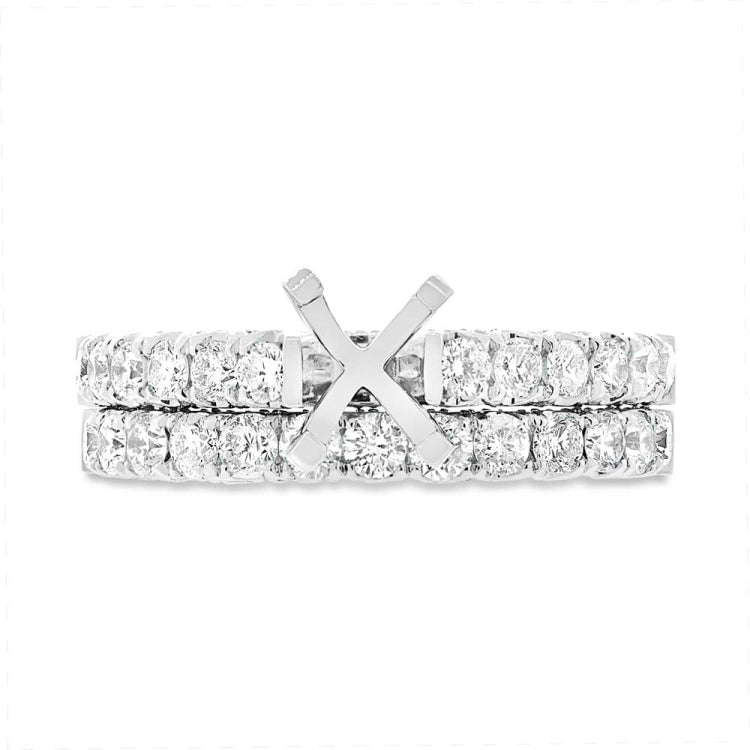 1.37ct 14k White Gold Diamond Semi-mount Ring 2-pc
