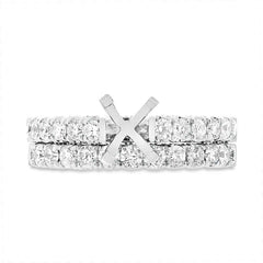 1.37ct 14k White Gold Diamond Semi-mount Ring 2-pc