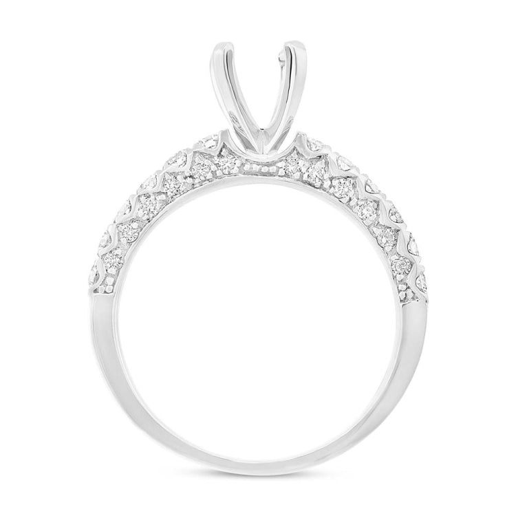 1.37ct 14k White Gold Diamond Semi-mount Ring 2-pc