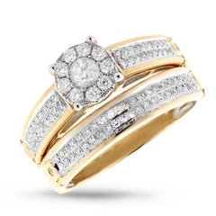 0.54ct 14k Yellow Gold Diamond Wedding Set