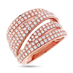 1.51ct 14k Rose Gold Diamond Bridge Ring