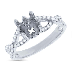 0.47ct 14k White Gold Diamond Semi-mount Ring