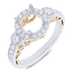 0.52ct 14k Two-tone Gold Diamond Semi-mount Ring