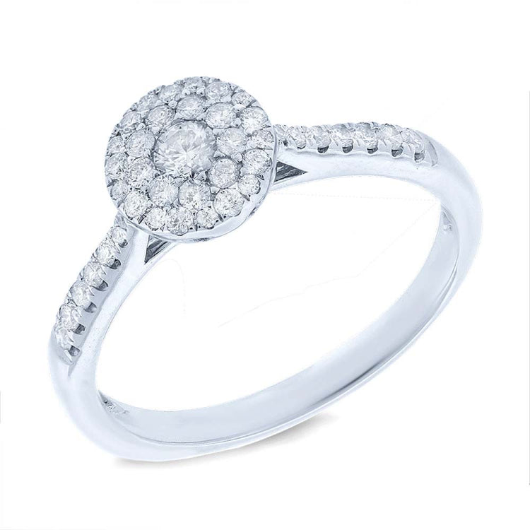 0.37ct 14k White Gold Diamond Cluster Lady's Ring
