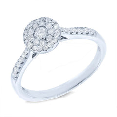 0.37ct 14k White Gold Diamond Cluster Lady's Ring