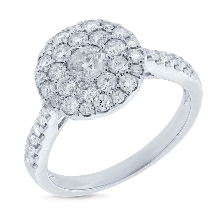 1.15ct 14k White Gold Diamond Cluster Lady's Ring