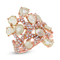 2.68ct 18k Rose Gold Fancy Color Diamond Ring