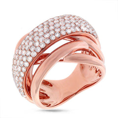 2.25ct 14k Rose Gold Diamond Bridge Ring