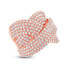 2.33ct 14k Rose Gold Diamond Bridge Ring