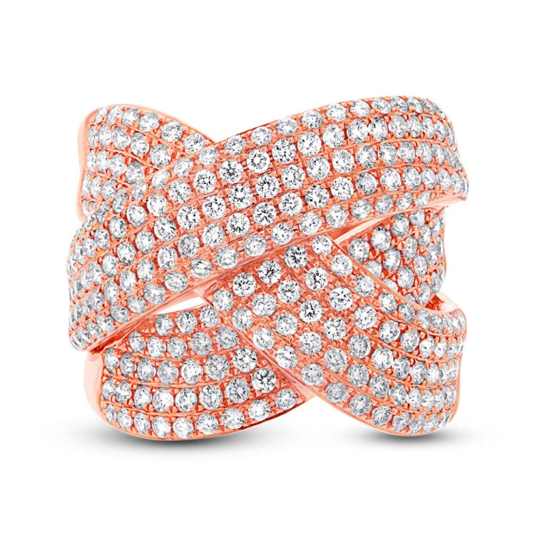 2.33ct 14k Rose Gold Diamond Bridge Ring