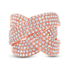 2.33ct 14k Rose Gold Diamond Bridge Ring