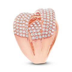 2.33ct 14k Rose Gold Diamond Bridge Ring