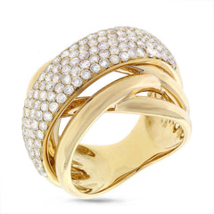2.25ct 14k Yellow Gold Diamond Bridge Ring