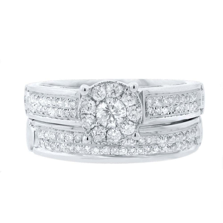 0.54ct 14k White Gold Diamond Wedding Set