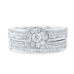 0.54ct 14k White Gold Diamond Wedding Set