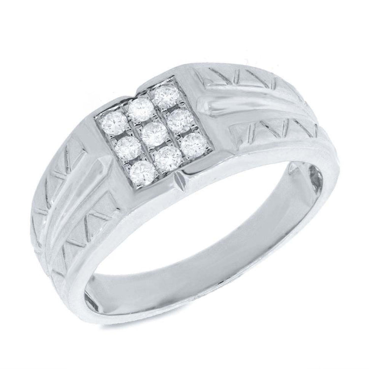0.29ct 14k White Gold Diamond Men's Ring