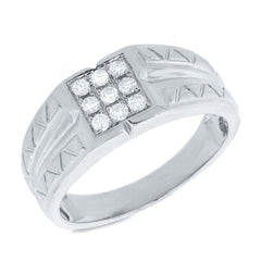 0.29ct 14k White Gold Diamond Men's Ring