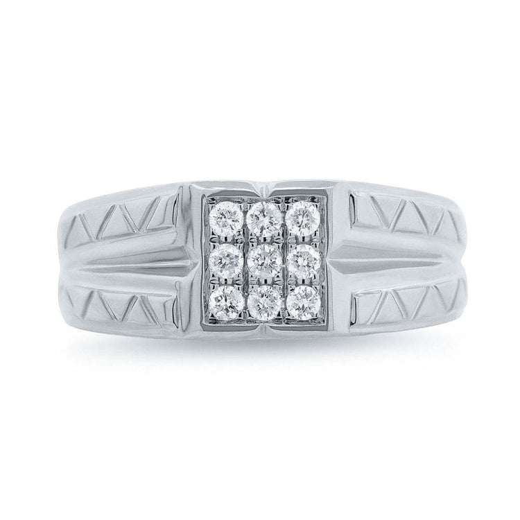 0.29ct 14k White Gold Diamond Men's Ring
