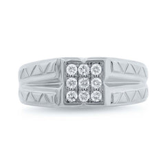 0.29ct 14k White Gold Diamond Men's Ring