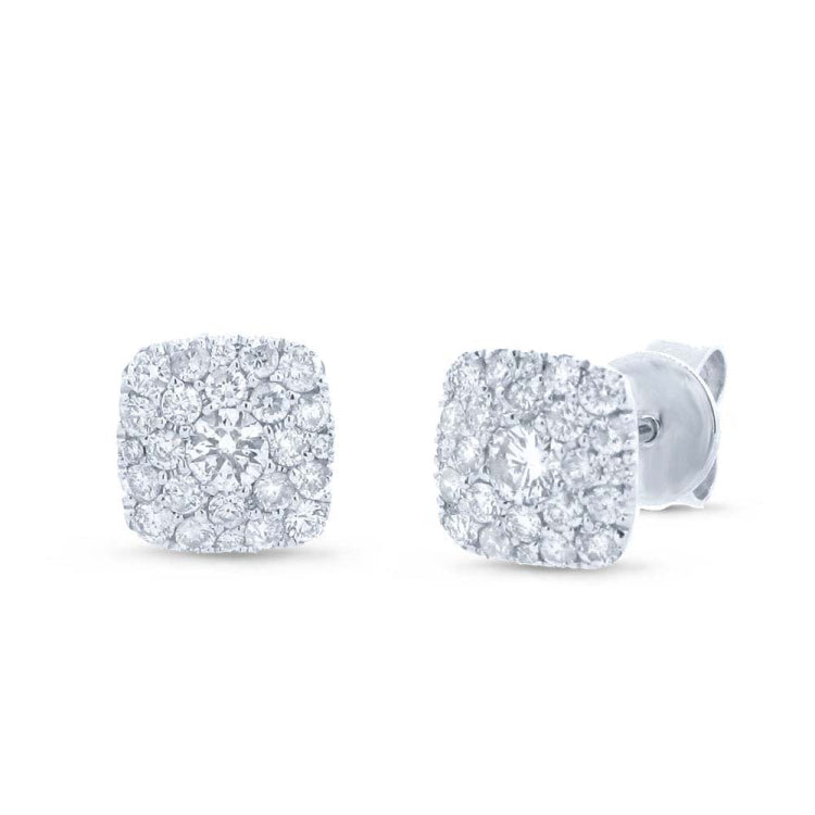 0.53ct 14k White Gold Diamond Cluster Stud Earring