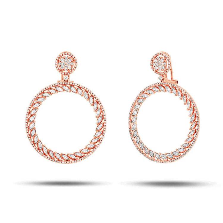 2.51ct 14k Rose Gold Diamond Earring