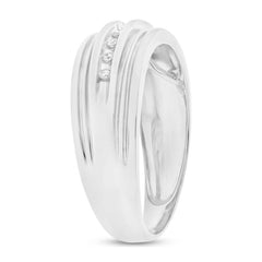 0.08ct 14k White Gold Diamond Men's Band