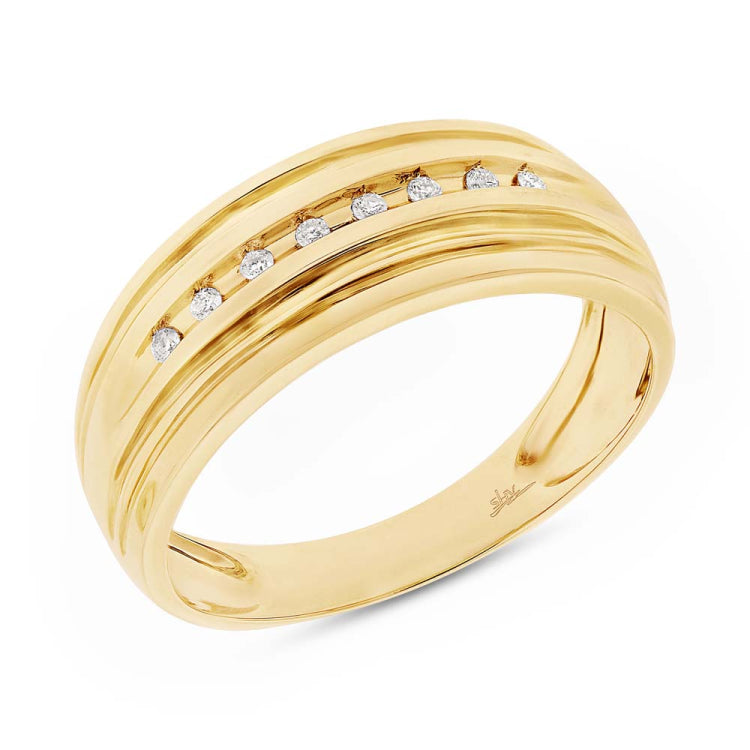 0.08ct 14k Yellow Gold Diamond Men's Band