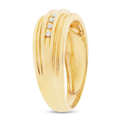 0.08ct 14k Yellow Gold Diamond Men's Band