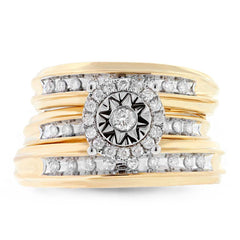 0.43ct 14k Yellow Gold Diamond Trio Set