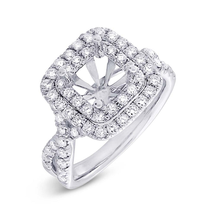 0.95ct 14k White Gold Diamond Semi-mount Ring