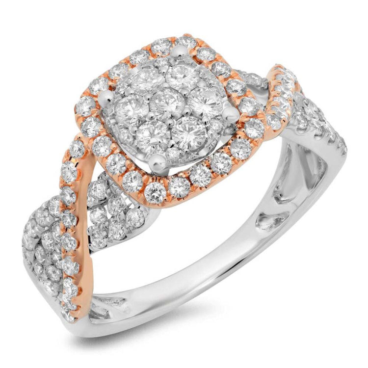 0.99ct 14k Two-tone Rose Gold Diamond Lady's Ring