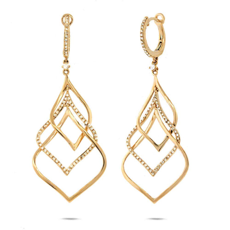0.57ct 14k Yellow Gold Diamond Earring