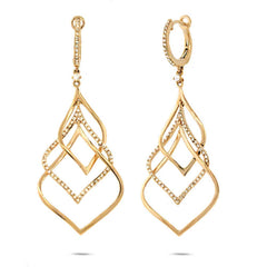 0.57ct 14k Yellow Gold Diamond Earring